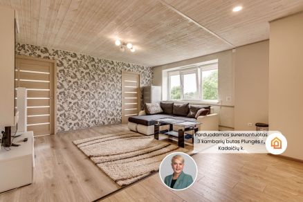 Parduodamas suremontuotas 3 kambarių butas Plungės r., Kadaičių k., Blendžiavos g. 12.