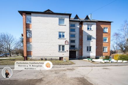 Parduodamas tvarkingas, &scaron;viesus ir labai &scaron;iltas 3 kambarių butas Maironio g. 34, Baisogaloje, Radvili&scaron;kio r.