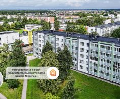 Parduodamas 3 kambarių butas, renovuotame, mūriniame name, adresu V. Kudirkos g. 15, N. Akmenėje